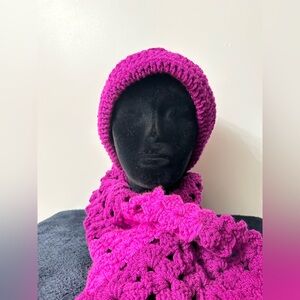 Handcrafted Plum and Pink Crochet Set